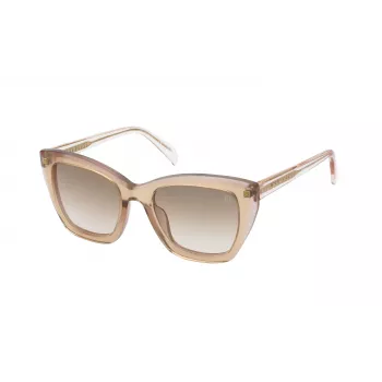 Okulary przeciwsłoneczne damskie TOUS STOB43-520GBH - oprawka Havana z acetatu, soczewki brązowe gradientowe, 52 mm