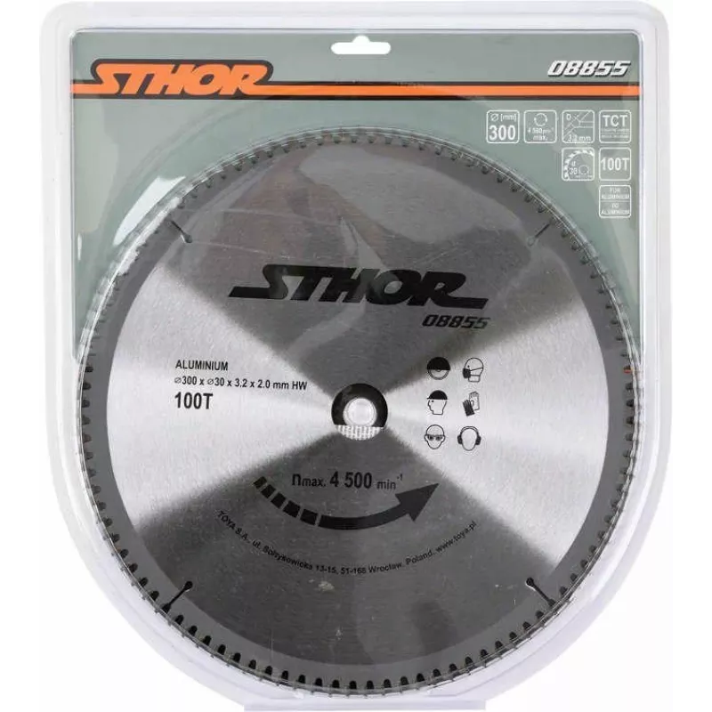 Tarcza do cięcia aluminium i metali nieżelaznych TOYA STHOR 300 mm TCT, 100 zębów, otwór 30 mm