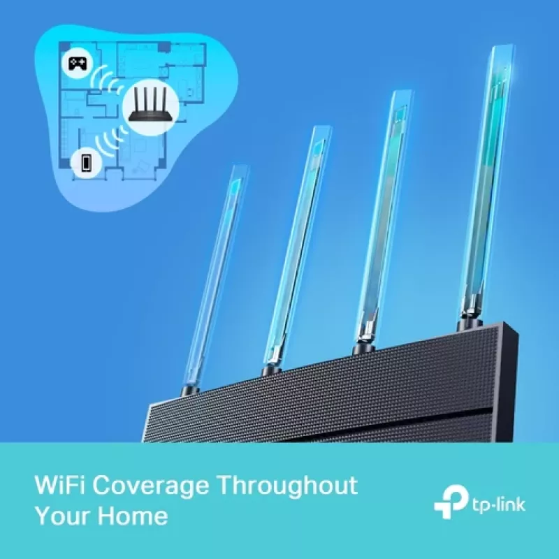 TP-Link Archer AX18 Router bezprzewodowy Wi-Fi 6 dwuzakresowy gigabitowy (AX1800, 4x Gigabit LAN, czarny)