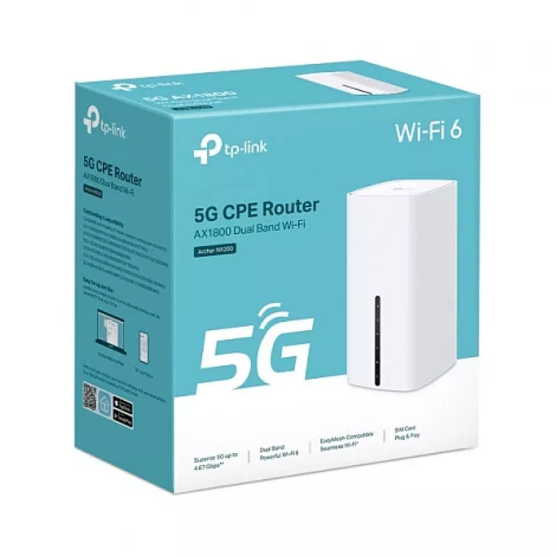 TP-Link Archer NX200 V1 AX1800 Dual-Band Wi-Fi 6 Router z 4 portami Gigabit LAN, USB 2.0, Czarny