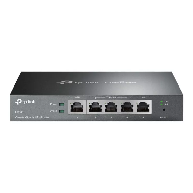 TP-LINK ER605 SafeStream Router - Gigabitowy router VPN z przełącznikiem 4-portowym, 3 porty WAN, montaż na ścianie
