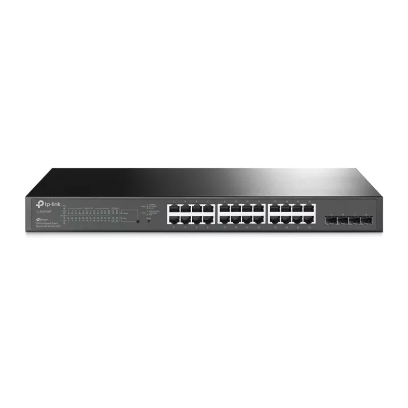 TP-Link JetStream 28-portowy Gigabit Smart PoE+ Switch z 24 portami PoE+ i 4 slotami SFP