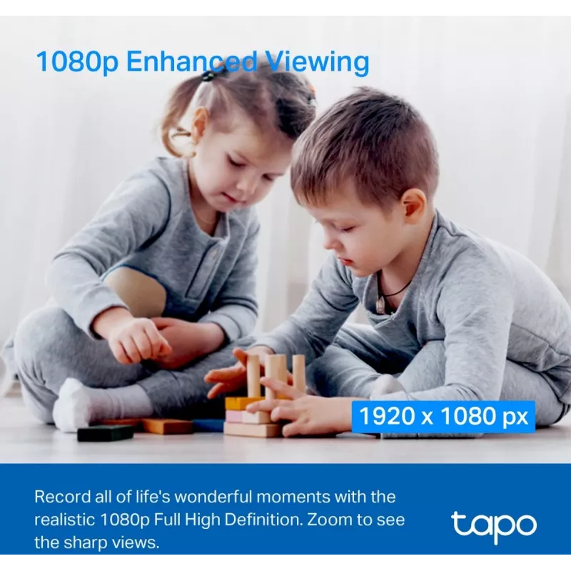 TP-Link Tapo C200C kamera Wi-Fi do monitoringu z obrotem i pochyleniem - 1080p Full HD, zakres poziomy 360°, dwukierunkowe audio, noktowizja do 9m, MicroSD do 256GB, biała