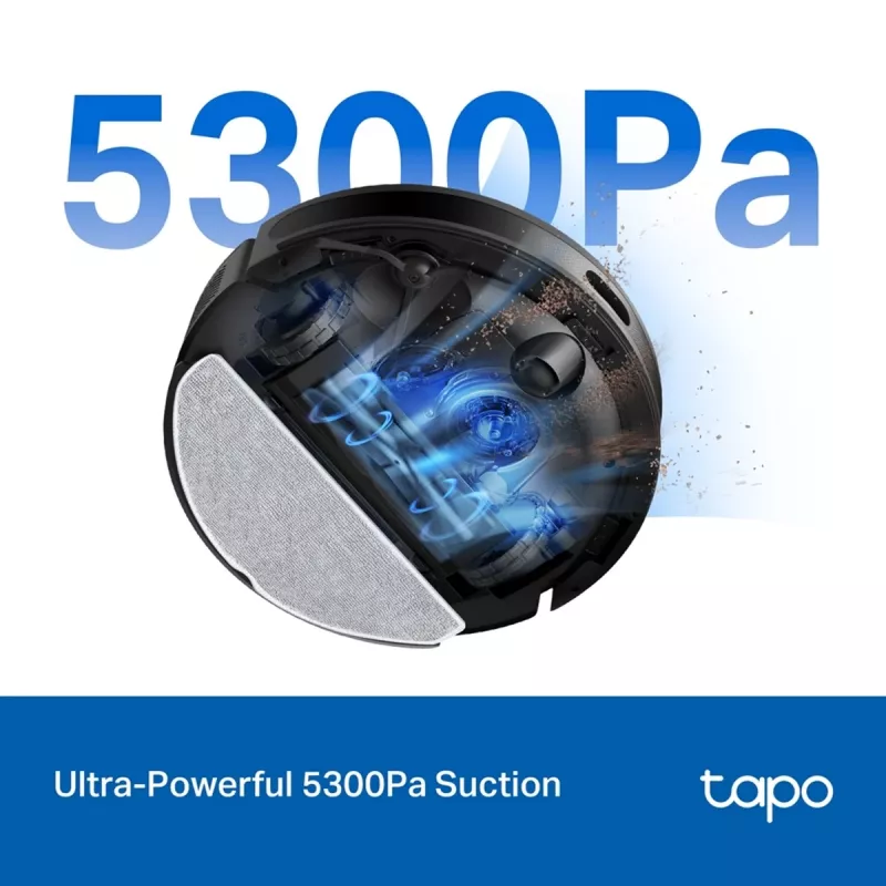 TP-Link Tapo RV20 Max Plus Robot Odkurzacz i Mop z Auto-Empty Dock, Nawigacja LiDAR, 4200 Pa Ssania, Bateria 2600 mAh, Wi-Fi, Alexa i Google Assistant
