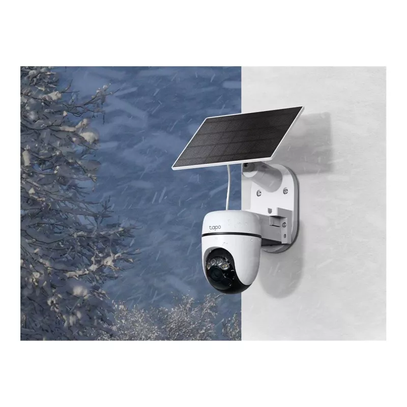 TP-Link Tapo TC90 KIT Zestaw Solarnej Kamery Obrót/Pochylenie, 2K QHD, Zewnętrzna, Bateria i Solar, IP65, Kolorowe Noktowizja, Bezprzewodowa, 1 Kamera