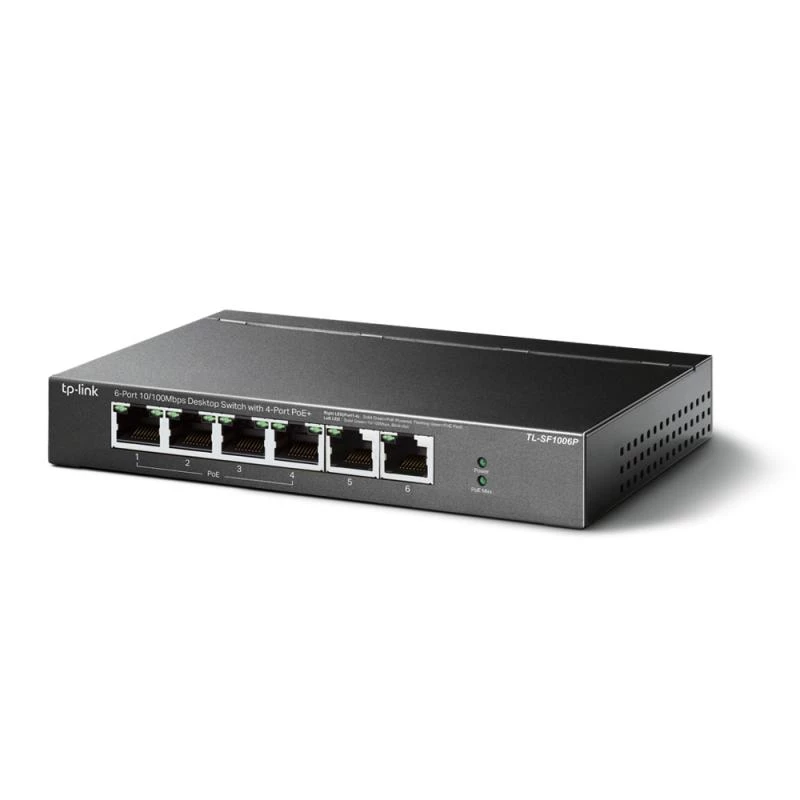 TP-LINK TL-SF1006P 6-Port 10/100 Mbps Desktop Switch z 4 portami PoE+ (67W)
