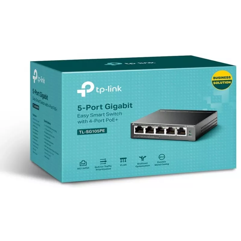 TP-Link TL-SG105PE Easy Smart Gigabit Switch z 4 portami PoE+