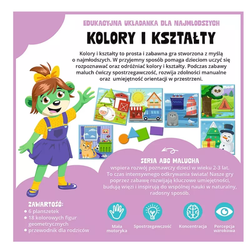 TREFL GRY Gra edukacyjna Kolory i kształty ABC dla maluchów Treflik Family Trefl 02904