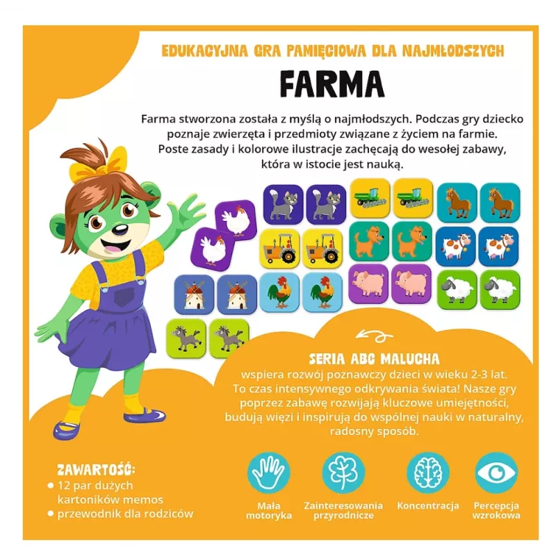 TREFL GRY Gra edukacyjna Farm ABC dla maluchów Treflik Family Trefl 02909