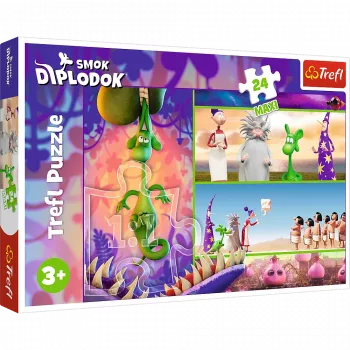 TREFL Puzzle 24 Maxi - Curious Diplodocus Dragon - Human Film Diplodocus Dragon 14376