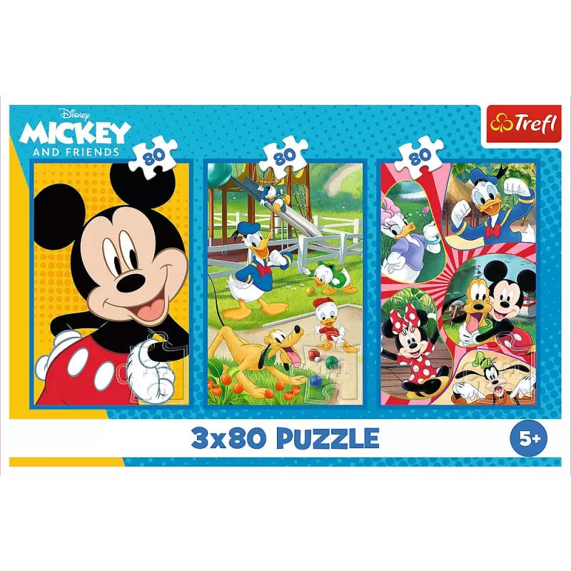 Trefl Puzzle - 3x80 - Mickey Mouse Team Trefl 34887