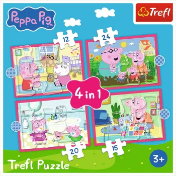 TREFL PUZZLE 4-w-1 Puzzle (12, 15, 20, 24) – Peppa Loves Adventures – Trefl 34672