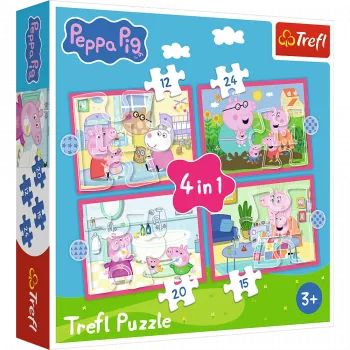 TREFL PUZZLE 4-w-1 Puzzle (12, 15, 20, 24) – Peppa Loves Adventures – Trefl 34672