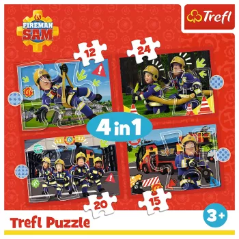 TREFL PUZZLE 4-in-1 Puzzle - Adventures of Fireman Sam