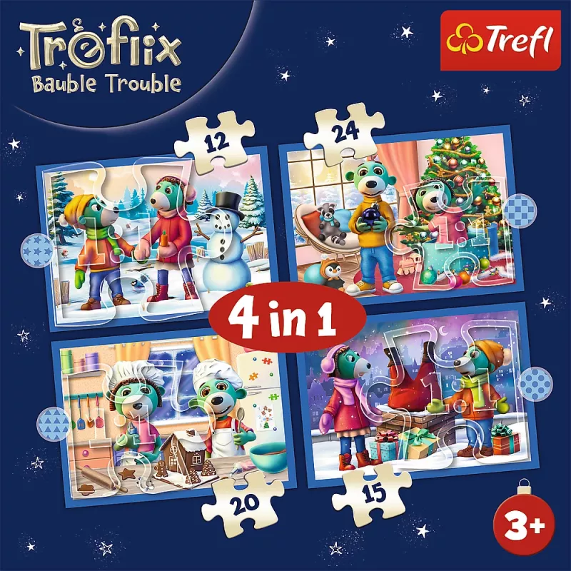 TREFL PUZZLE 4-in-1 Puzzle – It's Snowing at the Trefliks' – Trefl 34657