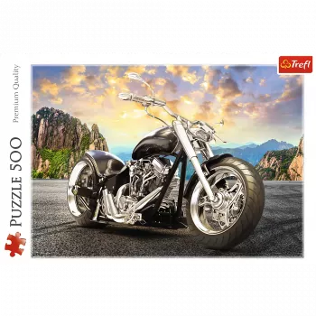 TREFL Puzzle 500 elementów Czarny Motocykl