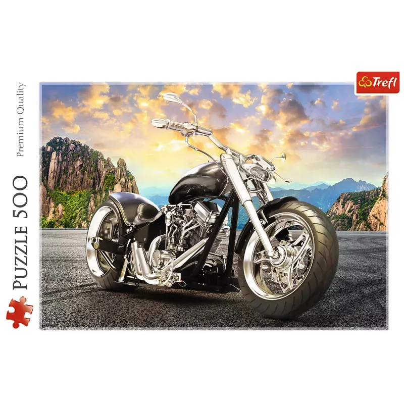 TREFL Puzzle 500 elementów Czarny Motocykl