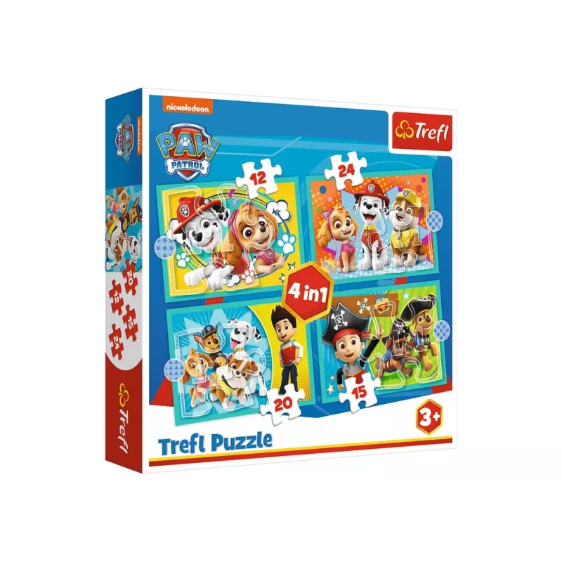 TREFL PUZZLE Paw Patrol 4w1 Puzzle Wesoła Drużyna Paw Patrol