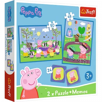 TREFL PUZZLE Puzzle - 2w1 + Memo - Wesołe chwile z Peppą Pig Trefl 25885