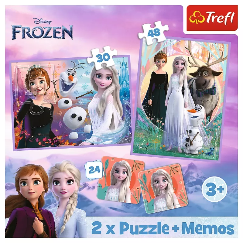 TREFL PUZZLE Puzzle - 2w1 + Memos Księżniczki w swojej krainie - Disney Kraina Lodu 2 93335