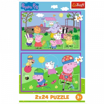TREFL PUZZLE Puzzle - 2x24 - Peppa na placu zabaw - Peppa Pig 34435