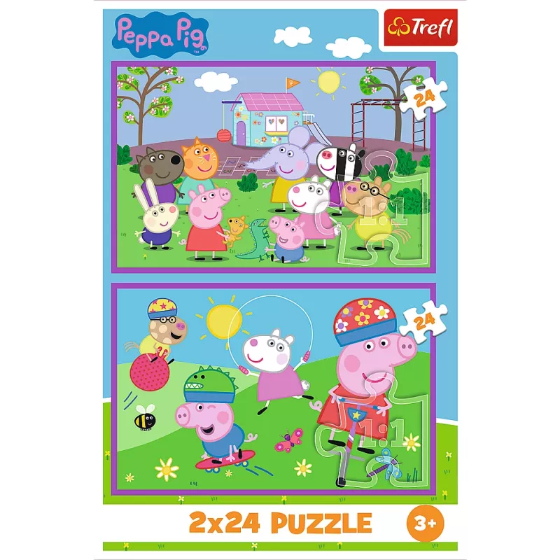 TREFL PUZZLE Puzzle - 2x24 - Peppa na placu zabaw - Peppa Pig 34435