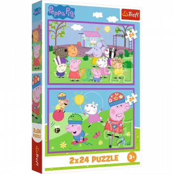TREFL PUZZLE Puzzle - 2x24 - Peppa na placu zabaw - Peppa Pig 34435