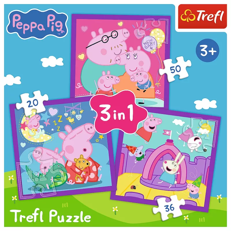 TREFL PUZZLE Puzzle - 3 w 1 - Nawyki Świnki Peppy Trefl 34893