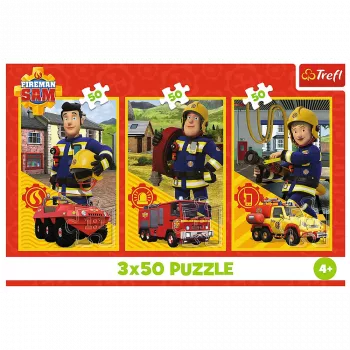 TREFL PUZZLE Puzzle - 3x50 - Fireman Sam Fire Station Crew