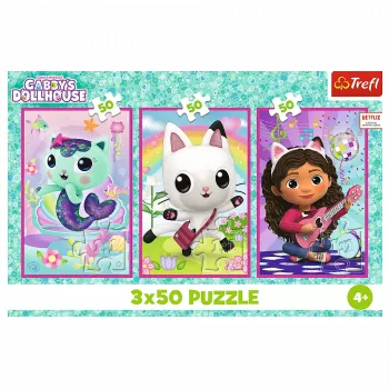 TREFL PUZZLE Puzzle 3x50 - Poznaj Gabby i Domek Gabby Trefl 34876