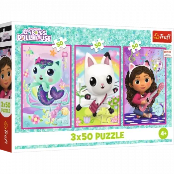 TREFL PUZZLE Puzzle 3x50 - Poznaj Gabby i Domek Gabby Trefl 34876