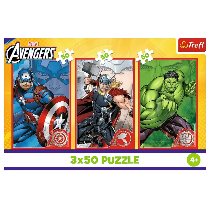 TREFL PUZZLE Puzzle - 3x50 - Your Hero / Disney Marvel The Avengers Trefl 34891