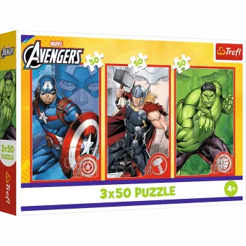 TREFL PUZZLE Puzzle - 3x50 - Your Hero / Disney Marvel The Avengers Trefl 34891