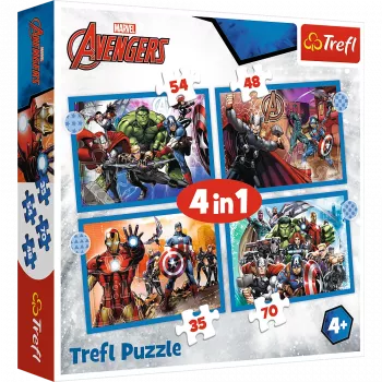 TREFL PUZZLE Puzzle 4 w 1 Brave Avengers 26006