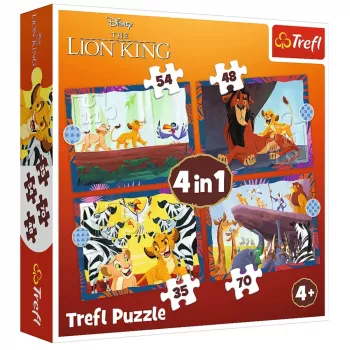 TREFL PUZZLE Puzzle - 4 w 1 - Odważny Król Lew / Disney Król Lew Trefl 34653
