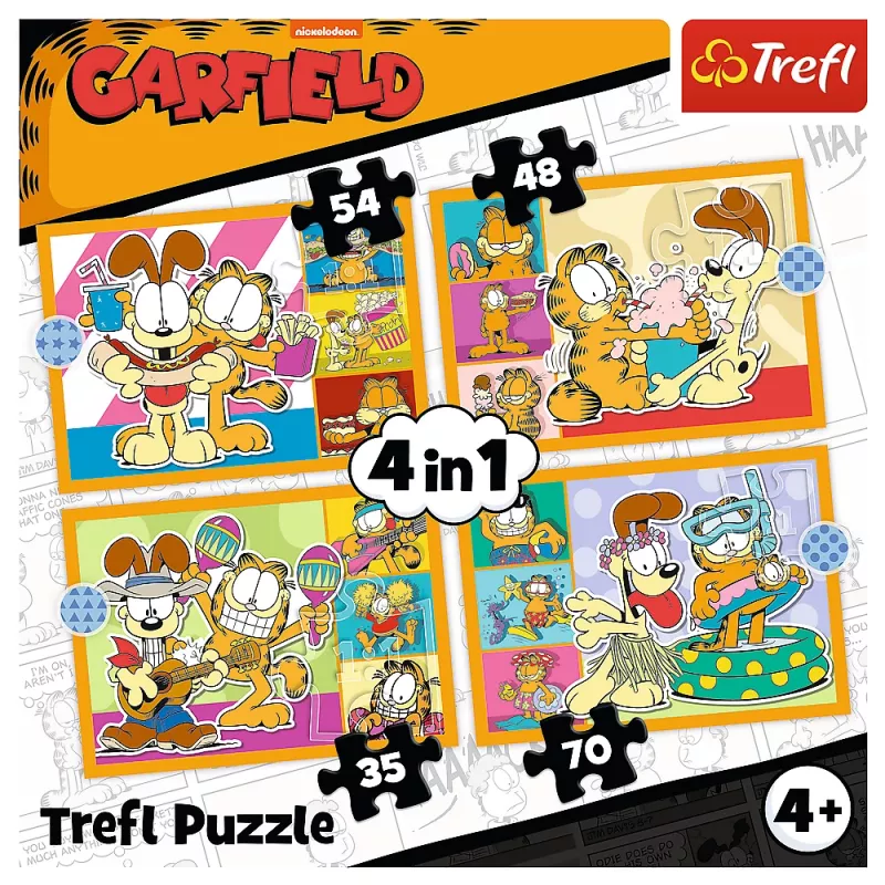 TREFL PUZZLE Puzzle 4w1 – Garfield Loves Lasagna – Trefl 34673