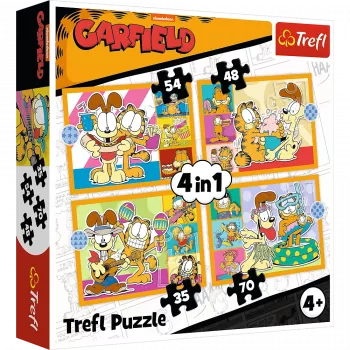 TREFL PUZZLE Puzzle 4w1 – Garfield Loves Lasagna – Trefl 34673