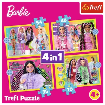 TREFL PUZZLE Puzzle - 4 w 1 - Happy World of Barbie Trefl 34626