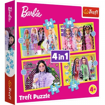 TREFL PUZZLE Puzzle - 4 w 1 - Happy World of Barbie Trefl 34626