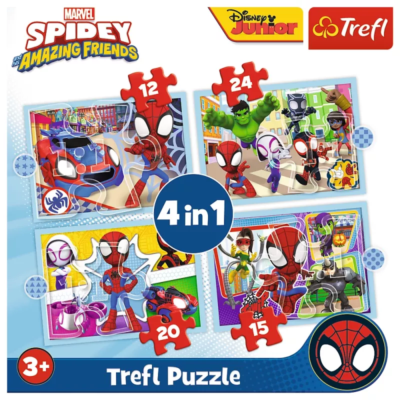 TREFL PUZZLE Puzzle - 4w1 (12, 15, 20, 24) - Ekipa Spidaya 34611