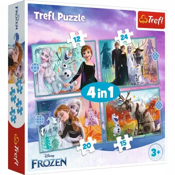 TREFL PUZZLE Puzzle - 4w1 (12, 15, 20, 24) - The Amazing World of Frozen - Trefl 34381