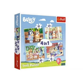 TREFL PUZZLE Puzzle 4w1 Bluey i Jej Świat Trefl 34637