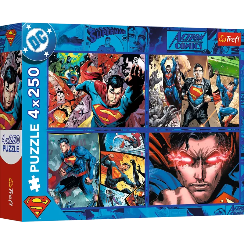 TREFL PUZZLE Puzzle - 4x250 - Superman's Courage - Warner Superman Trefl 13340