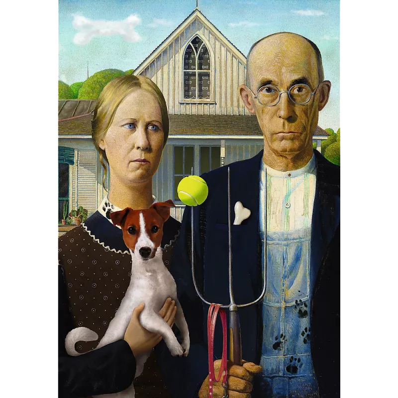 TREFL PUZZLE Puzzle - 500 - American Gothic: Dog Edition Trefl 37526