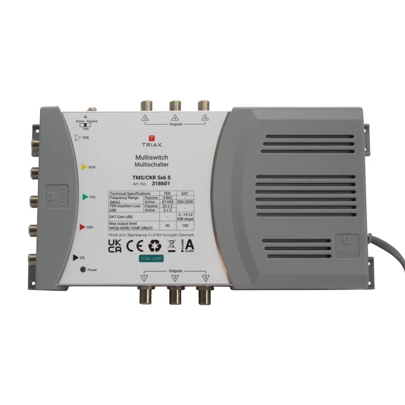 TRIAX TMS 5/6S Multiswitch 4 SAT + 1 TER Wejście, 6 Wyjść