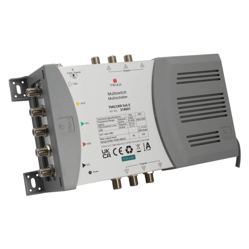 TRIAX TMS 5/6S Multiswitch 4 SAT + 1 TER Wejście, 6 Wyjść