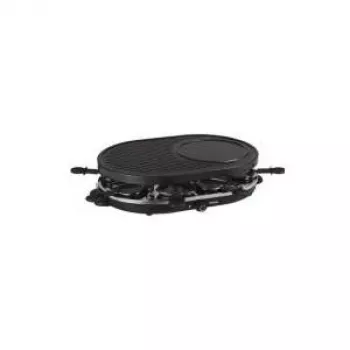 Tristar RA-2996 Grill raclette dla 8 osób, 1200 W, dwustronna płyta nieprzywierająca, 8 patelni, czarno-srebrny