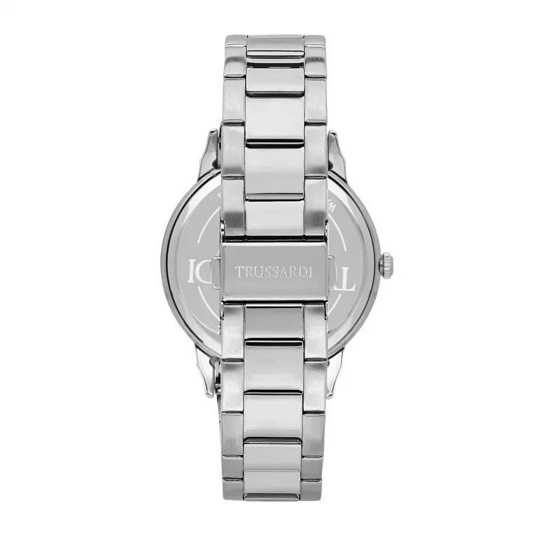 Zegarek męski Trussardi T-Logo Quartz R2453141009 43mm Niebieska tarcza Stal nierdzewna srebrna