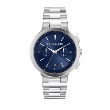 Zegarek męski Trussardi R2453164004 43mm stal nierdzewna niebieska tarcza