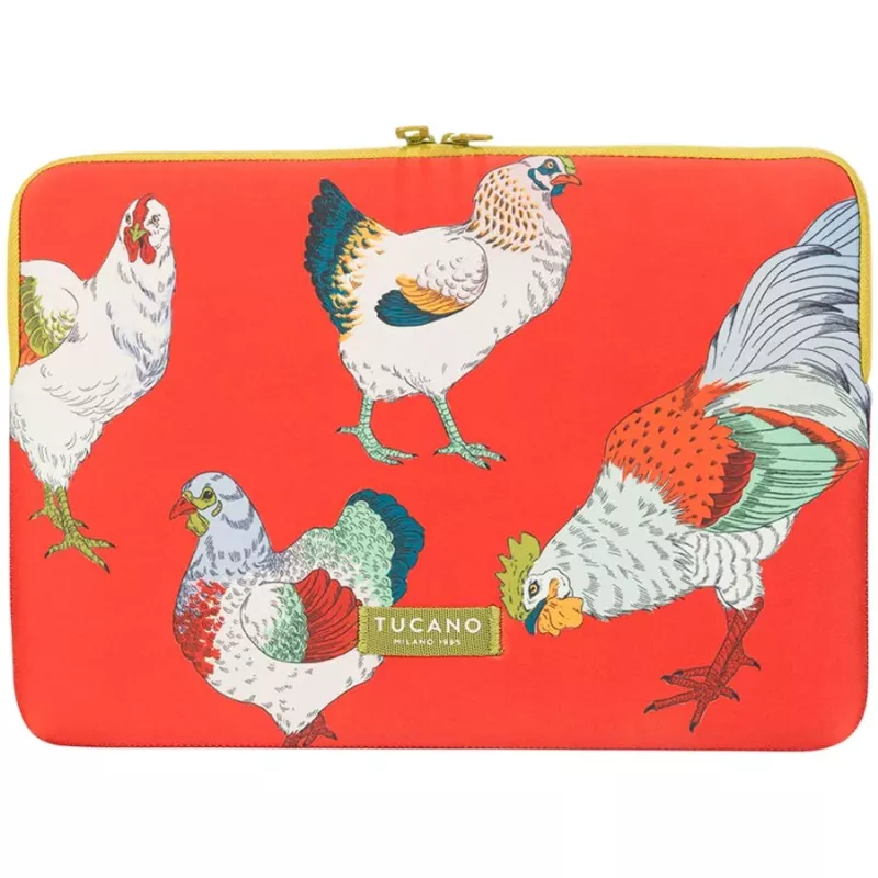 TUCANO SCHIZZO Etui na MacBook Air 15 cali / Laptopy 13-14 cali, Fauna Galline Pomarańczowy